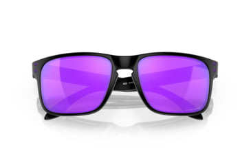 Image of Oakley OO9102 Holbrook Sunglasses, Matte Black Frame, Prizm Violet Lenses, OO9102-9102K6-55