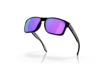 Image of Oakley OO9102 Holbrook Sunglasses, Matte Black Frame, Prizm Violet Lenses, OO9102-9102K6-55