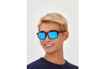Image of Oakley OO9102 Holbrook Sunglasses, Matte Black Frame, Prizm Violet Lenses, OO9102-9102K6-55