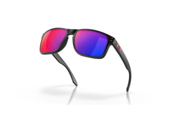 Image of Oakley OO9102 Holbrook Sunglasses, Matte Black Frame, Red Idrium Lenses, OO9102-36