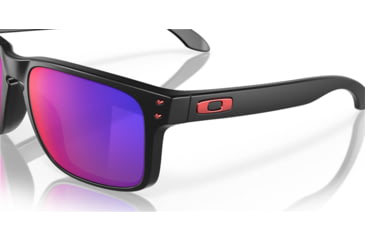 Image of Oakley OO9102 Holbrook Sunglasses, Matte Black Frame, Red Idrium Lenses, OO9102-36