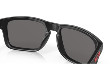 Image of Oakley OO9102 Holbrook Sunglasses, Matte Black Frame, Red Idrium Lenses, OO9102-36