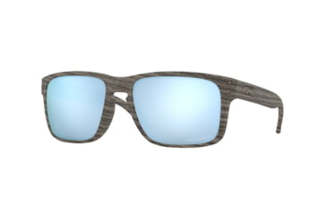 Image of Oakley OO9102 Holbrook Sunglasses, Wood Grain Frame, Prizm Deep H2o Polarized Lenses, OO9102-9102J9-55