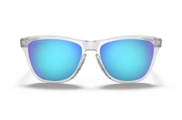 Image of Oakley OO9245 Frogskins A Sunglasses - Mens, Crystal Clear Frame, Prizm Sapphire Lens, Asian Fit, 54, OO9245-9245A7-54