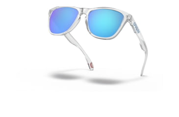 Image of Oakley OO9245 Frogskins A Sunglasses - Mens, Crystal Clear Frame, Prizm Sapphire Lens, Asian Fit, 54, OO9245-9245A7-54