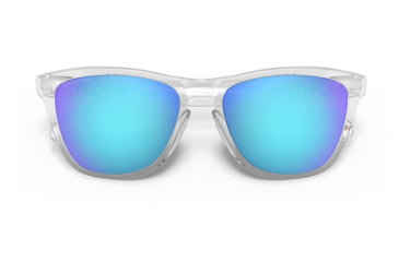 Image of Oakley OO9245 Frogskins A Sunglasses - Mens, Crystal Clear Frame, Prizm Sapphire Lens, Asian Fit, 54, OO9245-9245A7-54