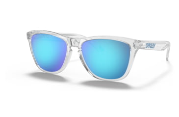 Image of Oakley OO9245 Frogskins A Sunglasses - Men's, Crystal Clear Frame, Prizm Sapphire Lens, Asian Fit, 54, OO9245-9245A7-54