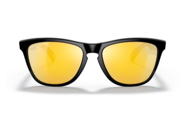 Image of Oakley OO9245 Frogskins A Sunglasses - Mens, Polished Black Frame, Prizm 24K Polarized Lens, Asian Fit, 54, OO9245-9245C0-54