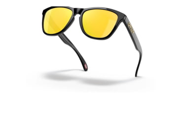 Image of Oakley OO9245 Frogskins A Sunglasses - Mens, Polished Black Frame, Prizm 24K Polarized Lens, Asian Fit, 54, OO9245-9245C0-54