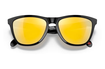 Image of Oakley OO9245 Frogskins A Sunglasses - Mens, Polished Black Frame, Prizm 24K Polarized Lens, Asian Fit, 54, OO9245-9245C0-54