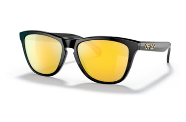 Image of Oakley OO9245 Frogskins A Sunglasses - Men's, Polished Black Frame, Prizm 24K Polarized Lens, Asian Fit, 54, OO9245-9245C0-54