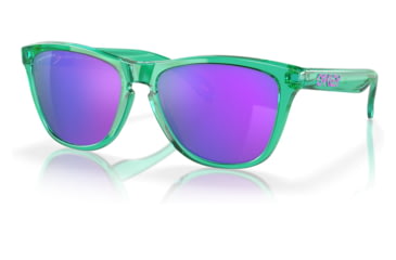 Image of Oakley OO9245 Frogskins A Sunglasses - Men's, Transparent Celeste Frame, Prizm Violet Lens, Asian Fit, 54, OO9245-9245C3-54