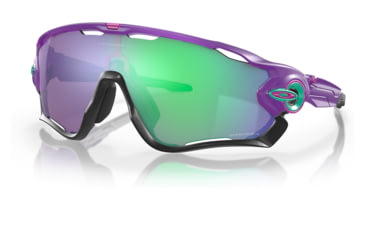 Image of Oakley OO9290 Jawbreaker Sunglasses - Mens, Matte Electric Purple Frame, Prizm Jade Lens, 31, OO9290-929066-31