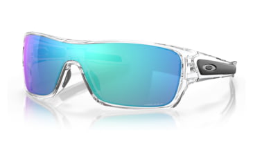 Image of Oakley OO9307 Turbine Rotor Sunglasses - Mens, Polished Clear Frame, Prizm Sapphire Lens, 32, OO9307-930729-32