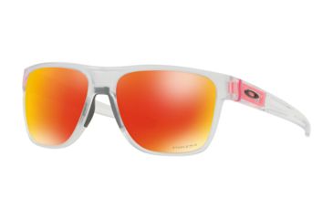 Image of Oakley OO9360 Sunglasses 936020-58 - Matte Clear Frame, Prizm Ruby Lenses