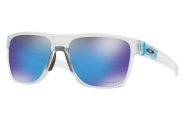 Image of Oakley OO9360 Sunglasses 936021-58 - Matte Clear Frame, Prizm Sapphire Lenses