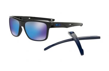 Image of Oakley OO9361 Sunglasses 936116-57 - Polished Black Frame, Prizm Sapphire Lenses