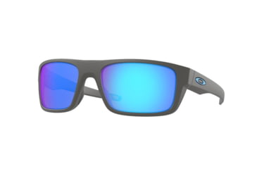 Image of Oakley OO9367 Drop Point Sunglasses, Matte Dark Grey Frame, Prizm Sapphire Polarized Lenses, 936706-60