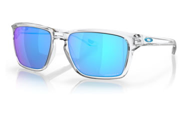 Image of Oakley OO9448 Sylas Sunglasses - Mens, Polished Clear Frame, Prizm Sapphire Lens, 60, OO9448-944804-60