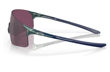 Image of Oakley OO9454 EVZero Blades Sunglasses, Matte Silver/Blue Colorshift Frame, Prizm Road Black Lens, 38, OO9454-945419-38