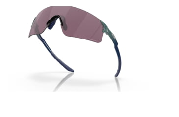 Image of Oakley OO9454 EVZero Blades Sunglasses, Matte Silver/Blue Colorshift Frame, Prizm Road Black Lens, 38, OO9454-945419-38