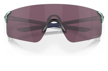 Image of Oakley OO9454 EVZero Blades Sunglasses, Matte Silver/Blue Colorshift Frame, Prizm Road Black Lens, 38, OO9454-945419-38
