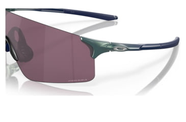 Image of Oakley OO9454 EVZero Blades Sunglasses, Matte Silver/Blue Colorshift Frame, Prizm Road Black Lens, 38, OO9454-945419-38