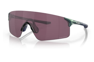 Image of Oakley OO9454 EVZero Blades Sunglasses, Matte Silver/Blue Colorshift Frame, Prizm Road Black Lens, 38, OO9454-945419-38