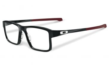 Image of Oakley Chamfer 2 Single Vision Prescription Eyeglasses, Satin Black/Cardinal Frame, OX8040-0552SV