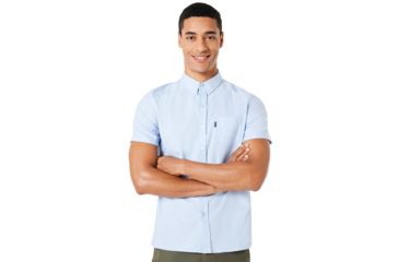 Image of Oakley Oxford Short Sleeve Shirt - Mens, Marvel Blue, Extra Small, 401886-6E1-XS