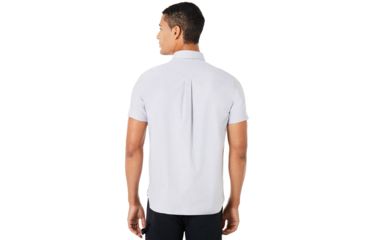 Image of Oakley Oxford Short Sleeve Shirt - Mens, Stone Gray, Medium, 401886-22Y-M