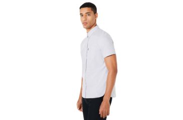 Image of Oakley Oxford Short Sleeve Shirt - Mens, Stone Gray, Medium, 401886-22Y-M