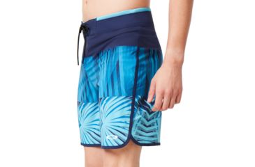 Image of Oakley Palm Geometric Boardshort 19 in- Mens, Atol Blue Palm P, 34, 482566-99B-34
