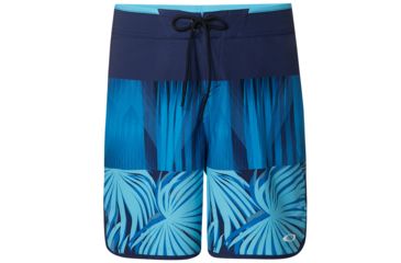 Image of Oakley Palm Geometric Boardshort 19 in- Mens, Atol Blue Palm P, 34, 482566-99B-34