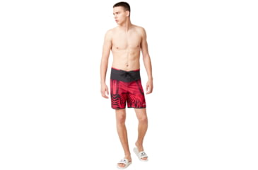 Image of Oakley Palm Geometric Boardshort 19 - Mens, Raspberry Palm P, 31, 482566-99R-31