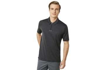 Image of Oakley Perf Ellipse Golf Polo Short Sleeve - Mens, Jet Black Heather, Large 434340-01S-L