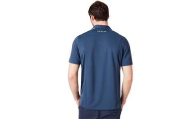 Image of Oakley Perforated Solid Polo - Mens, Foggy Blue, Extra Large, 434399-6FB-XL