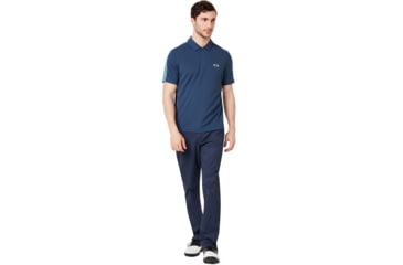 Image of Oakley Perforated Solid Polo - Mens, Foggy Blue, Extra Large, 434399-6FB-XL