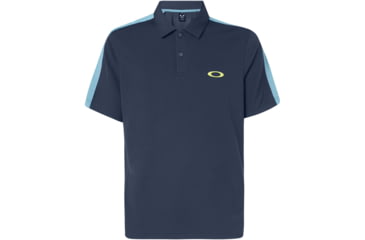 Image of Oakley Perforated Solid Polo - Mens, Foggy Blue, Extra Large, 434399-6FB-XL