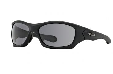 Image of Oakley PIT BULL ASIAN OO9161 Sunglasses 916104-57 - Matte Black Frame, Warm Grey Lenses