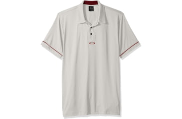 Image of Oakley Polo Contrast Colar Detail Short Sleeve - Mens, Light Grey, Medium, 434277-202-M