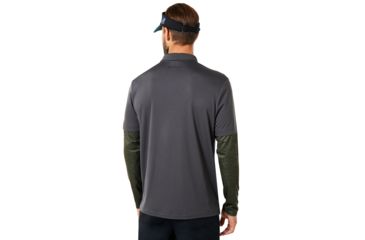 Image of Oakley Polo Shirt Long Sleeve Printed Sleeve - Mens, Forged Iron, Extra Small, 434225-24J-XS