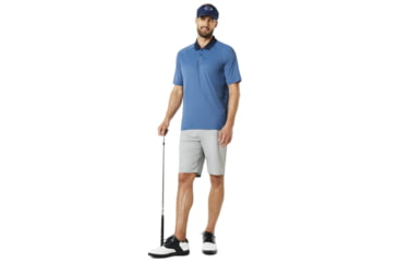 Image of Oakley Polo Shirt Short Sleeve Back Striped - Mens, Blackout, Large 434230-02E-L