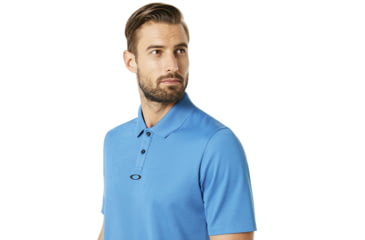 Image of Oakley Polo Shirt Short Sleeve Perforated - Mens, Blackout, Large 434224-02E-L