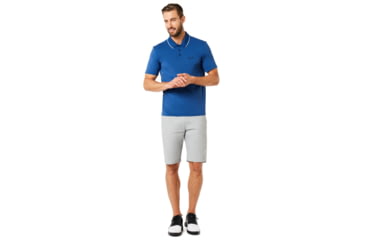 Image of Oakley Polo Shirt Short Sleeve Ribbed DetaiLong Sleeve - Mens, Dark Blue, Medium, 434219-609-M