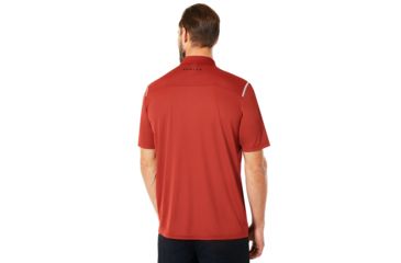 Image of Oakley Polo Shirt Short Sleeve Striped Ellipse - Mens, Iron Red, Small, 434229-80U-S
