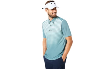 Image of Oakley Polo Shirt Short Sleeve Striped Ellipse - Mens, Ore, Medium, 434229-6BQ-M