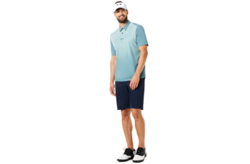 Image of Oakley Polo Shirt Short Sleeve Striped Ellipse - Mens, Ore, Medium, 434229-6BQ-M