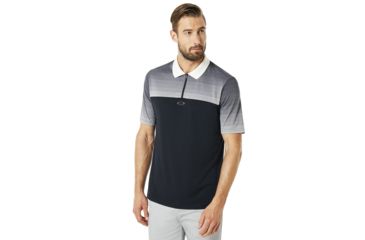 Image of Oakley Polo Shirt Short Sleeve Sublimated Jacquard - Mens, Blackout, Large 434222-02E-L
