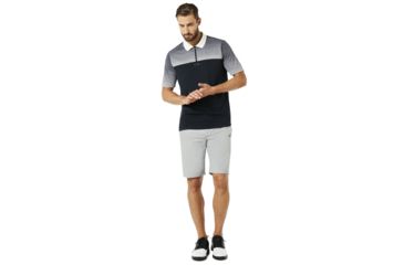 Image of Oakley Polo Shirt Short Sleeve Sublimated Jacquard - Mens, Blackout, Large 434222-02E-L